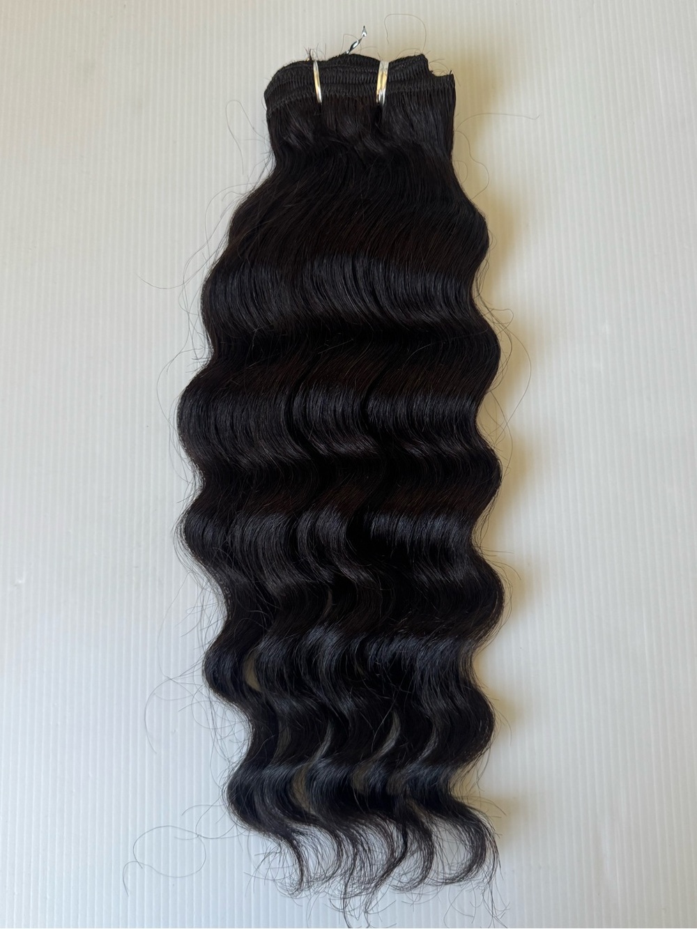 16” 100% Human Hair Black Deep Wave Weft Extensions